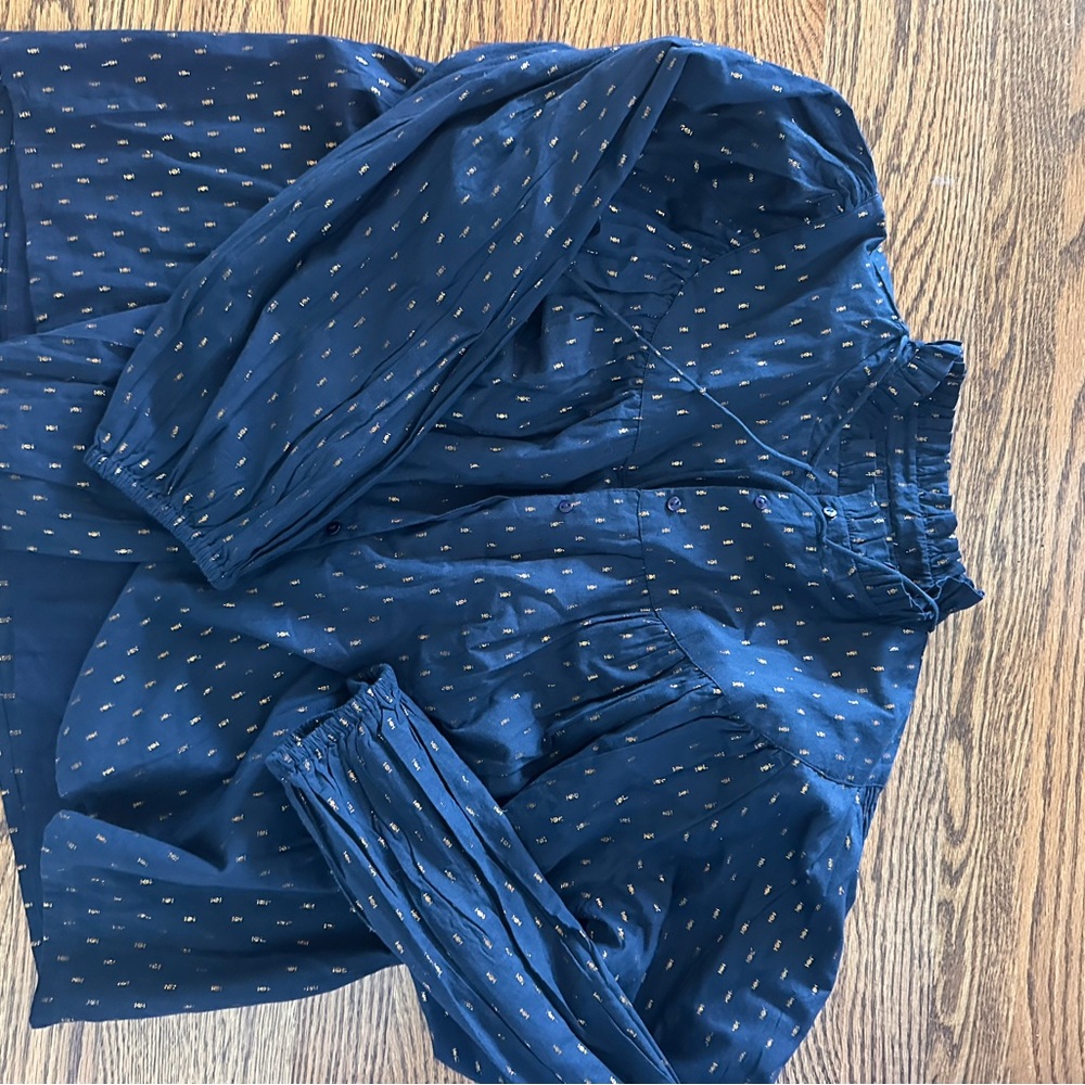 Emerson fry India collection.navy gold blouse